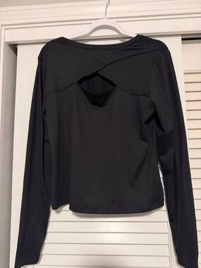 Apana Black Long Sleeve Top with Back Cutout